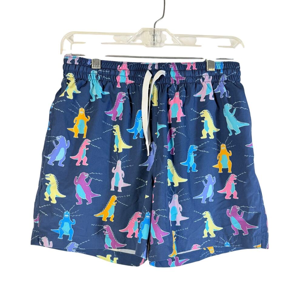 Chubbies Dinosaur Swim Trunks Shorts Lined Men Sz S Pockets Blue Multicolor
